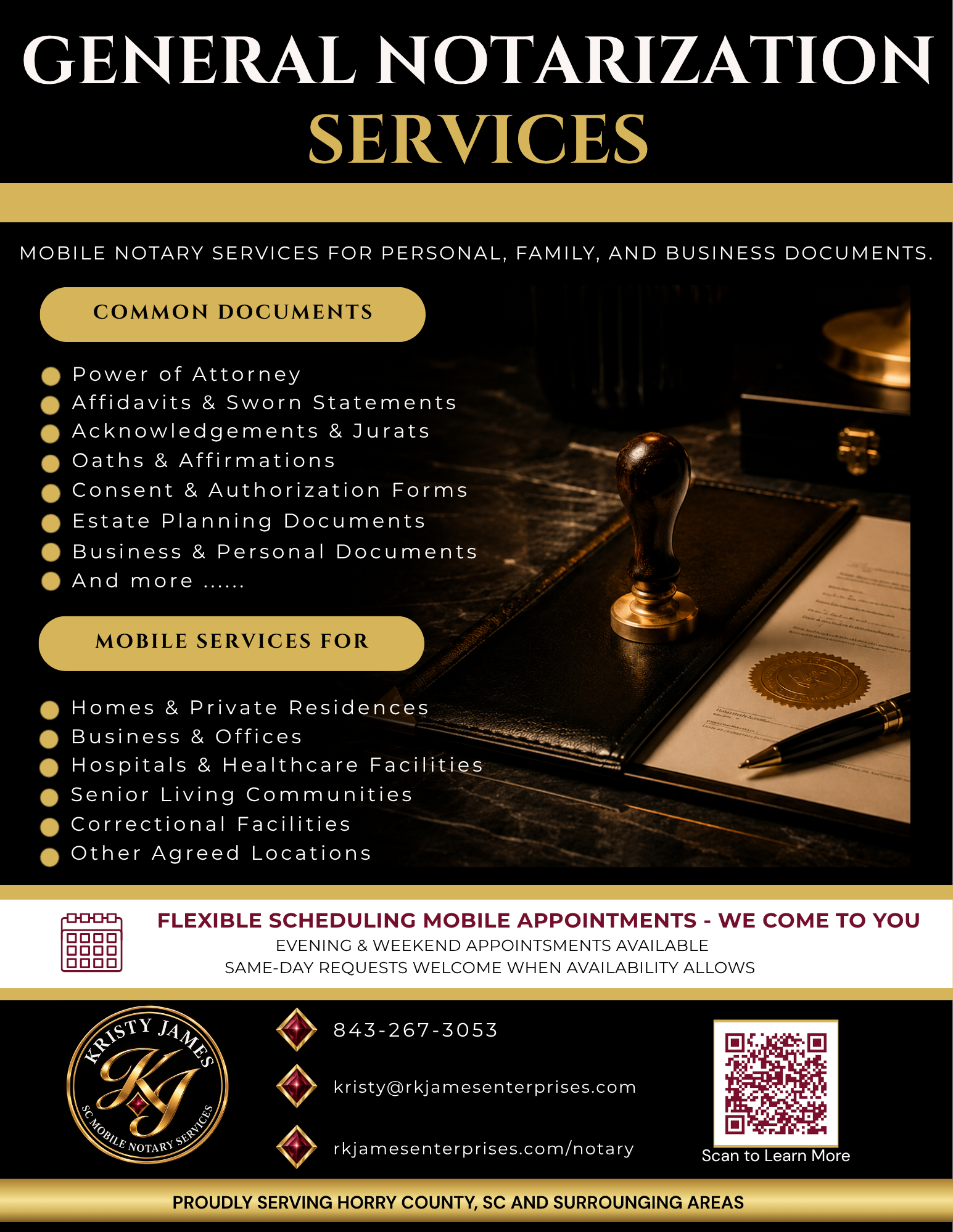 General Notarization service flyer